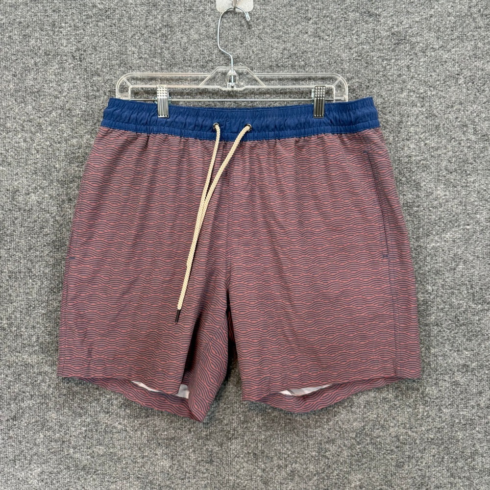 Fair Harbor Swim Trunks Mens Large Pink Wave BreezeKnit Liner Board Shorts